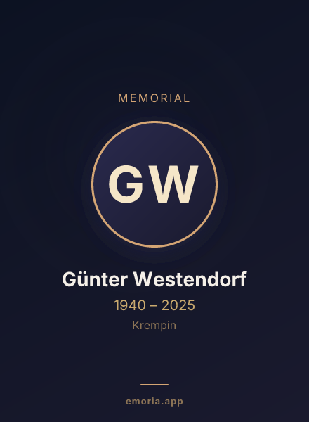 Memorial portrait of Günter Westendorf