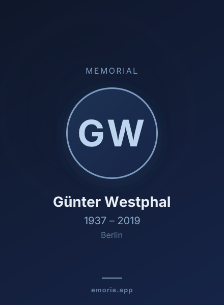 Memorial portrait of Günter Westphal