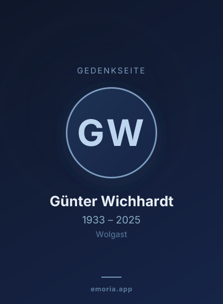 Gedenkportrait von Günter Wichhardt