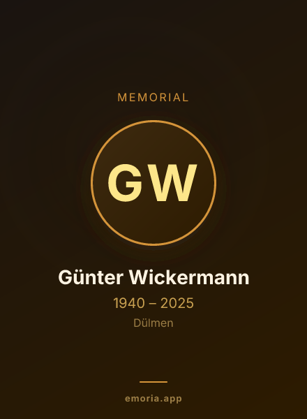 Memorial portrait of Günter Wickermann
