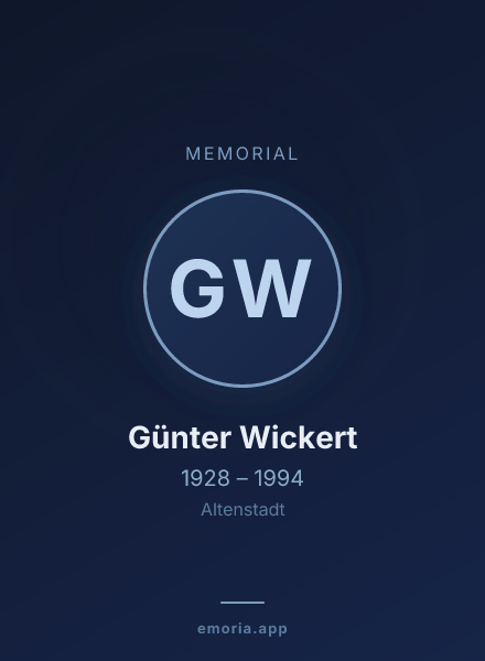 Memorial portrait of Günter Wickert