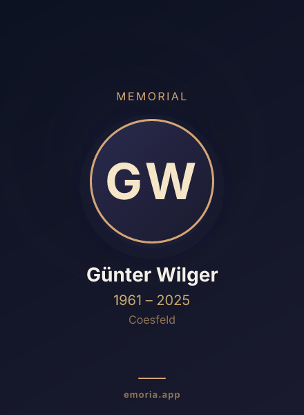 Memorial portrait of Günter Wilger