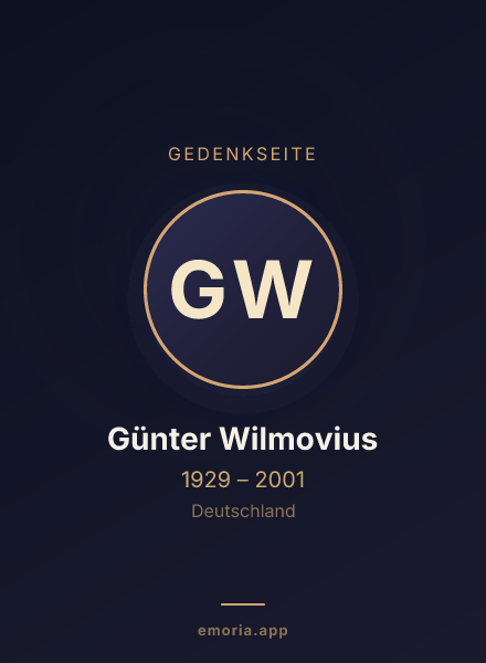 Gedenkportrait von Günter Wilmovius