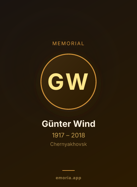 Memorial portrait of Günter Wind