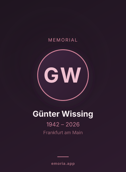 Memorial portrait of Günter Wissing