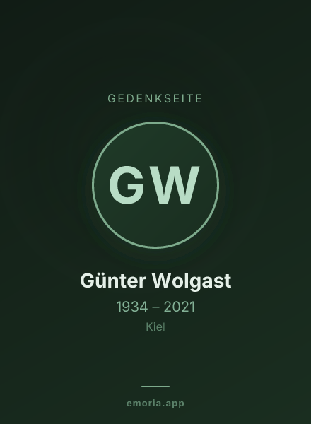 Gedenkportrait von Günter Wolgast