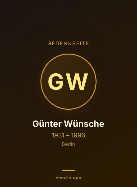Gedenkportrait von Günter Wünsche