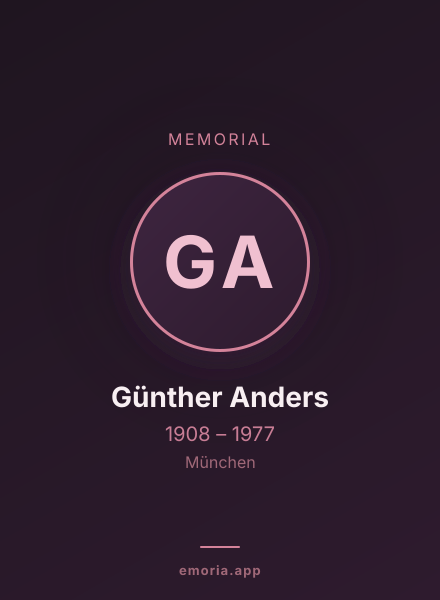Memorial portrait of Günther Anders