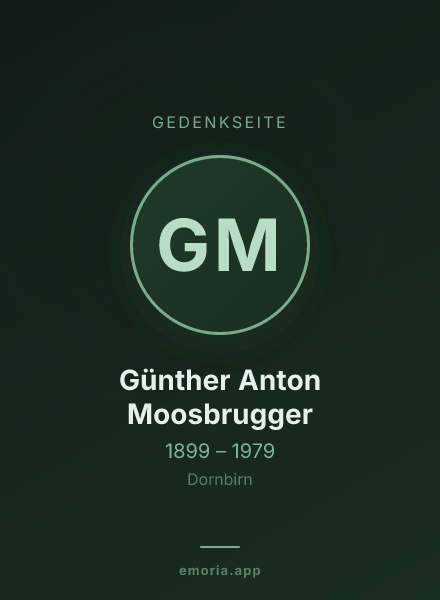 Gedenkportrait von Günther Anton Moosbrugger