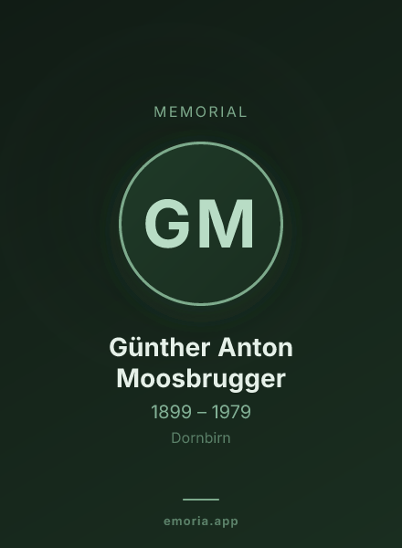 Memorial portrait of Günther Anton Moosbrugger