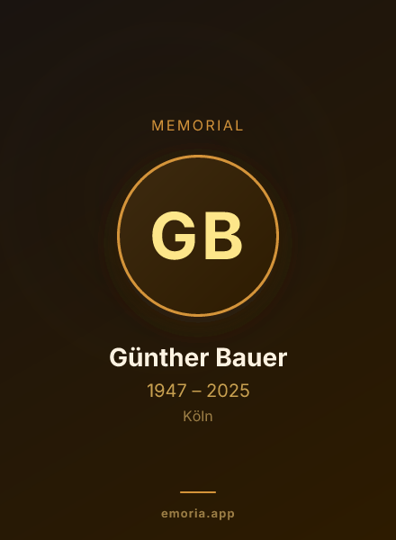 Memorial portrait of Günther Bauer