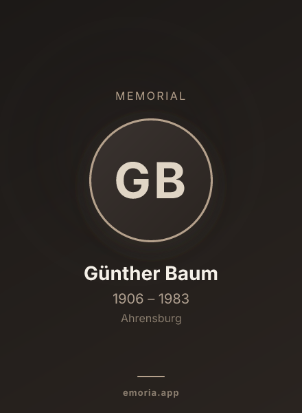 Memorial portrait of Günther Baum