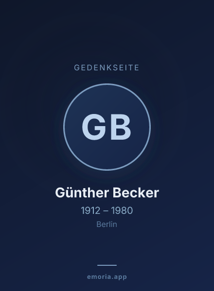 Gedenkportrait von Günther Becker