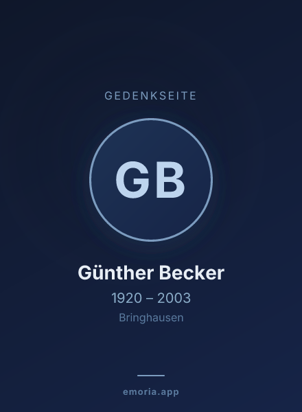 Gedenkportrait von Günther Becker