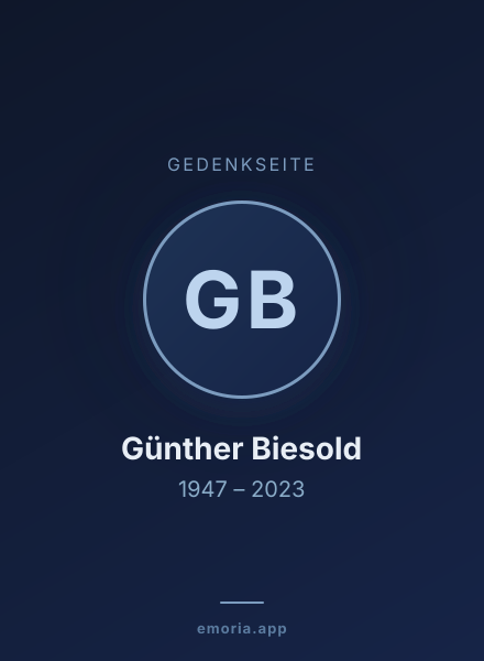Gedenkportrait von Günther Biesold