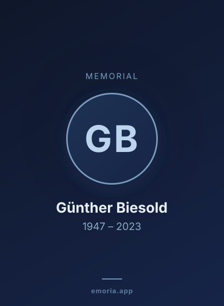 Memorial portrait of Günther Biesold