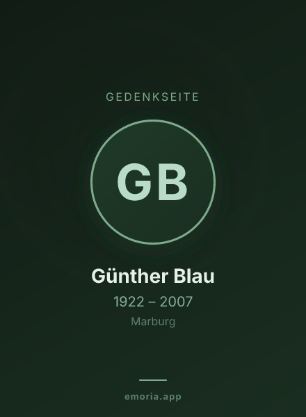 Gedenkportrait von Günther Blau