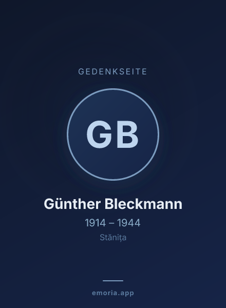 Gedenkportrait von Günther Bleckmann