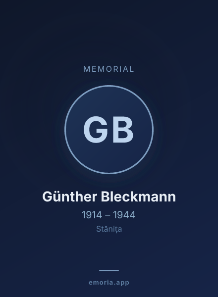 Memorial portrait of Günther Bleckmann