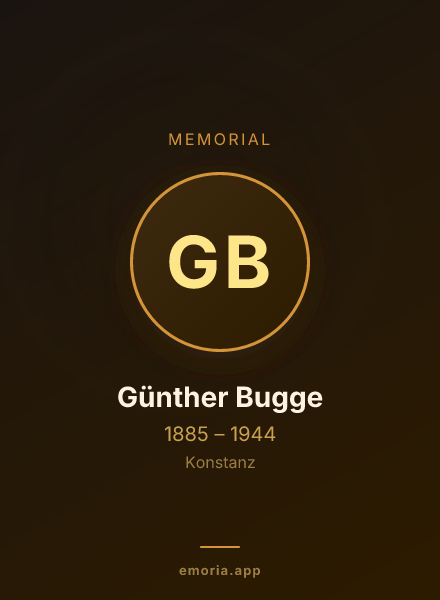 Memorial portrait of Günther Bugge