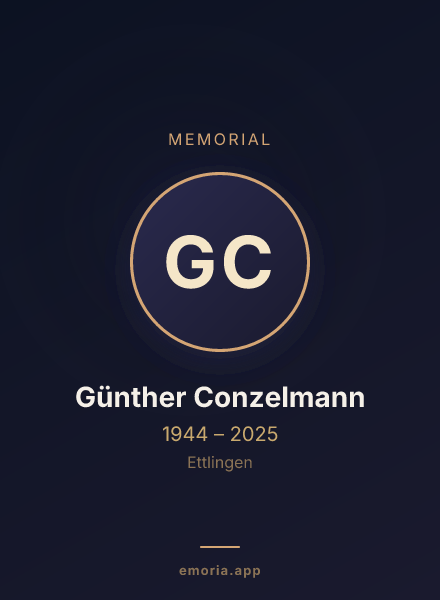Memorial portrait of Günther Conzelmann