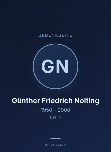 Gedenkportrait von Günther Friedrich Nolting