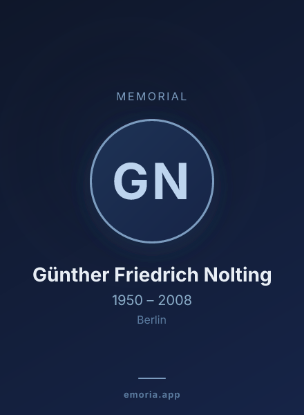 Memorial portrait of Günther Friedrich Nolting