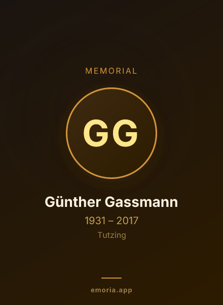 Memorial portrait of Günther Gassmann
