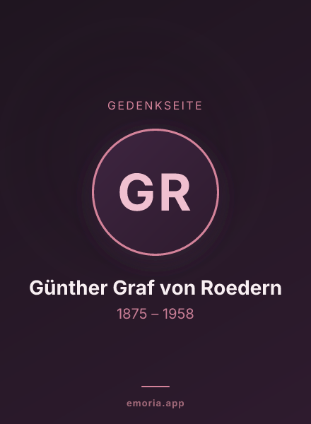 Gedenkportrait von Günther Graf von Roedern