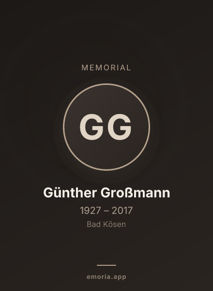 Memorial portrait of Günther Großmann