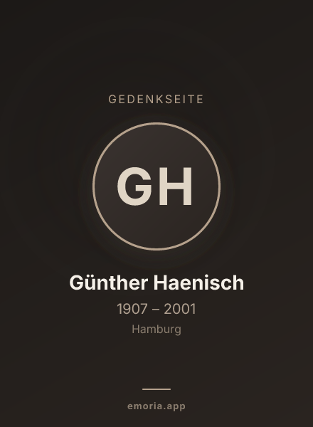 Gedenkportrait von Günther Haenisch