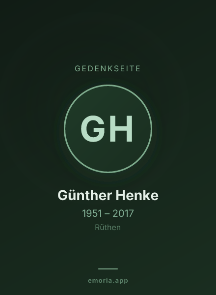 Gedenkportrait von Günther Henke
