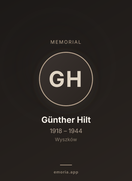 Memorial portrait of Günther Hilt