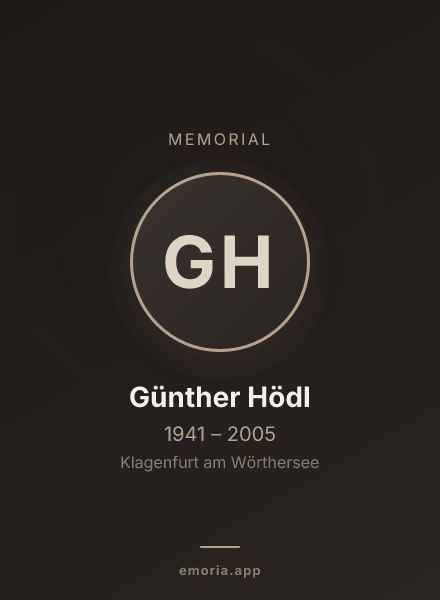 Memorial portrait of Günther Hödl