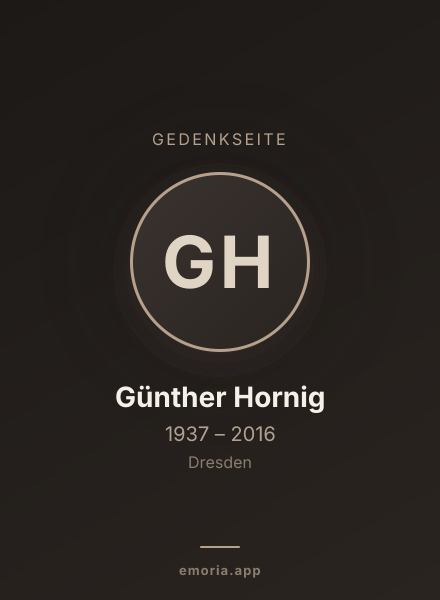 Gedenkportrait von Günther Hornig