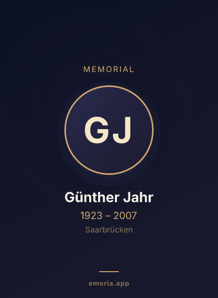 Memorial portrait of Günther Jahr