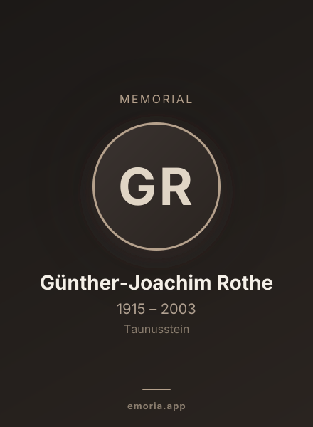 Memorial portrait of Günther-Joachim Rothe