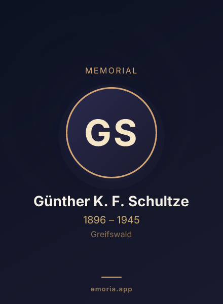 Memorial portrait of Günther K. F. Schultze