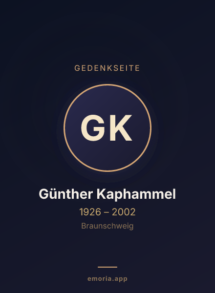 Gedenkportrait von Günther Kaphammel