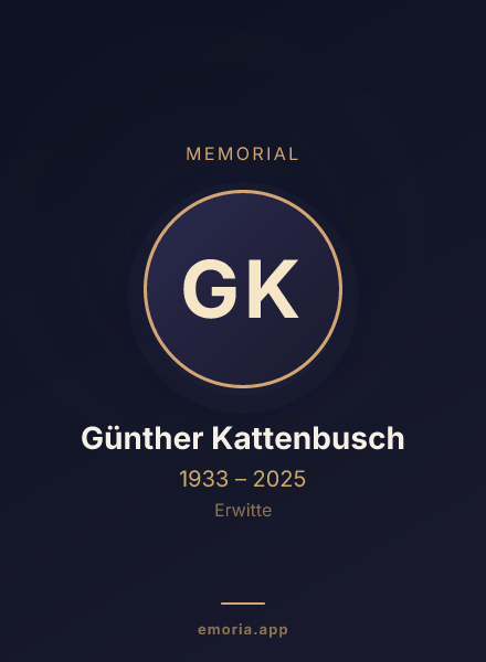 Memorial portrait of Günther Kattenbusch