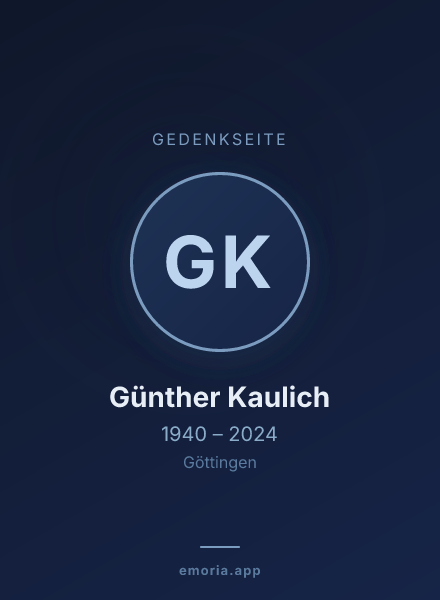 Gedenkportrait von Günther Kaulich