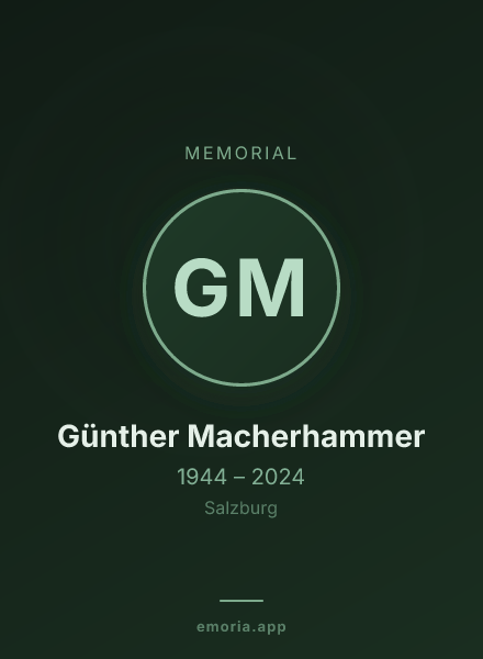 Memorial portrait of Günther Macherhammer