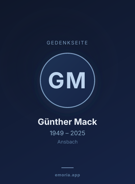 Gedenkportrait von Günther Mack
