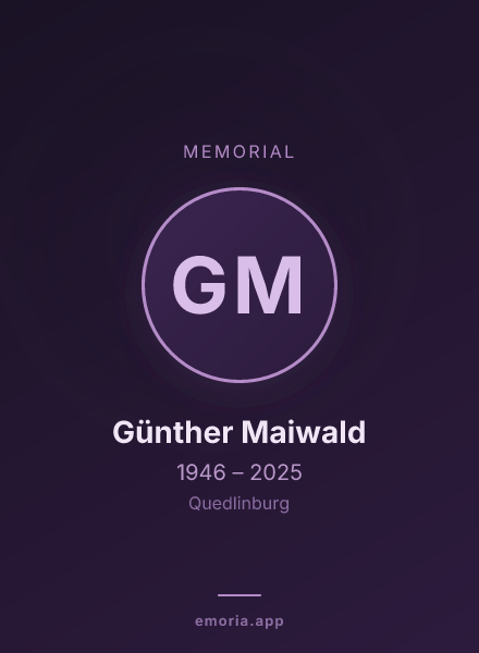 Memorial portrait of Günther Maiwald