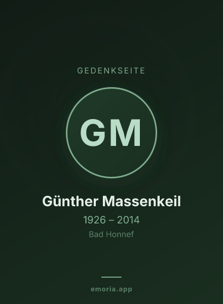 Gedenkportrait von Günther Massenkeil