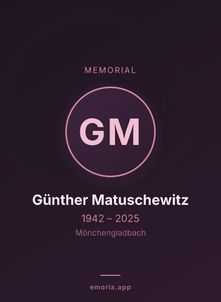 Memorial portrait of Günther Matuschewitz