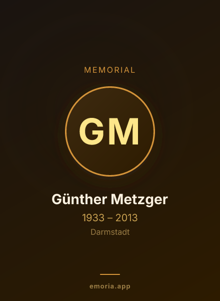Memorial portrait of Günther Metzger