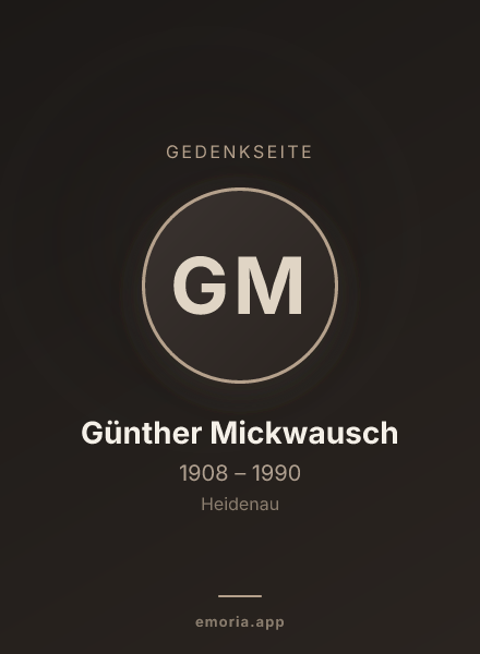 Gedenkportrait von Günther Mickwausch