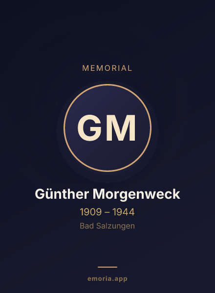 Memorial portrait of Günther Morgenweck