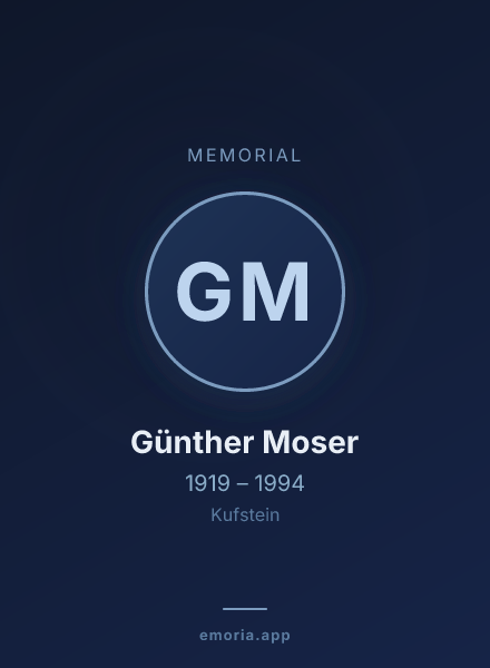Memorial portrait of Günther Moser